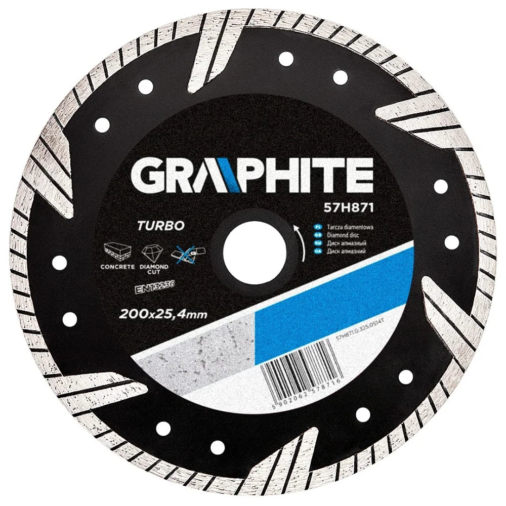 Topex 57h871 disco diamantato, 2 200 x 25,4 mm, turbo