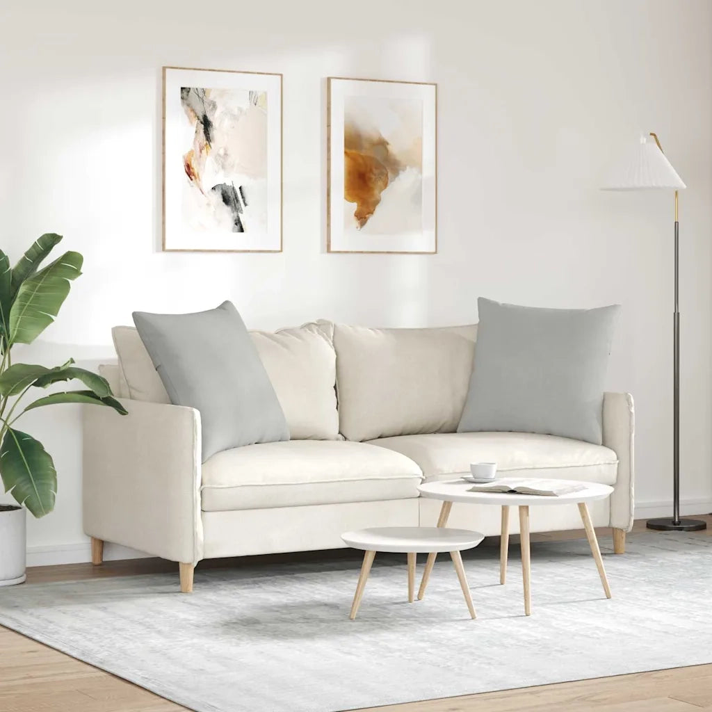 Cuscini da Divano 2 pcs Grigio chiaro 80 x 80 cm Tessuto