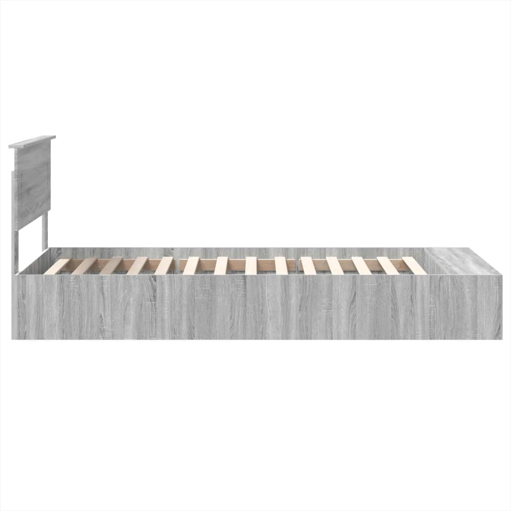 Struttura del letto con lo scaffale Grigio Sonoma 100 x 200 cm
