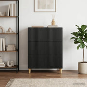 Mobile con Cassetti Nero 66 x 34,5 x 90 cm Legno ingegnerizzato 894606