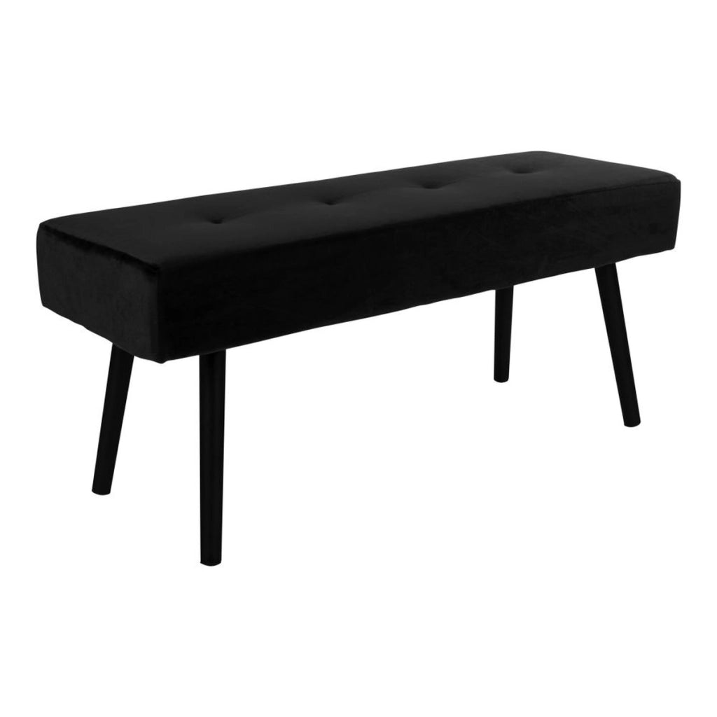 Panca Skiby, Nero, Velluto, 35x100x44 cm