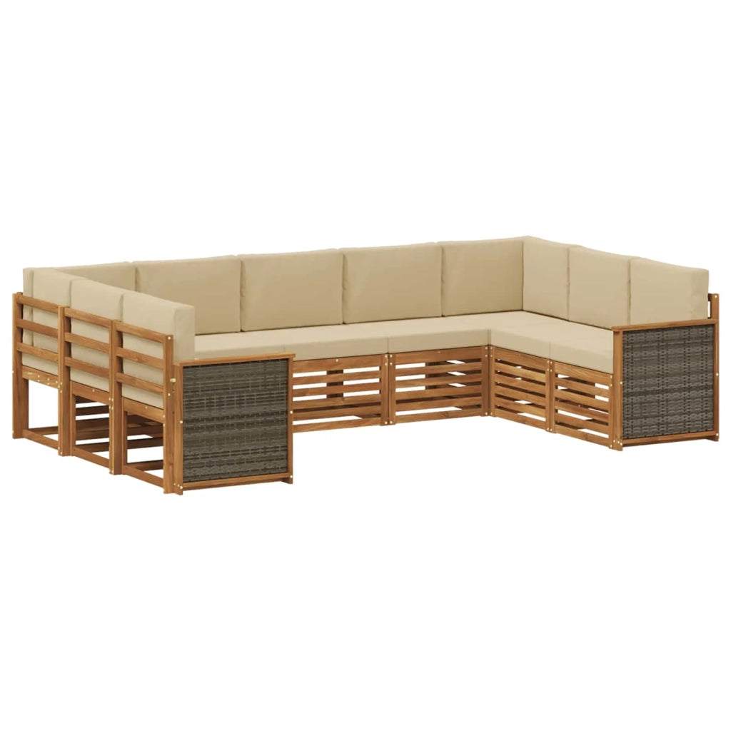 Set divano sezionale con cuscino 7 pcs Naturale 3384829