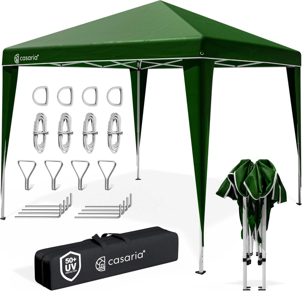 ® Gazebo da Giardino Capri 3x3m Pop-Up Protezione 50+ Impermiabile Tenda a Fisarmonica Verde