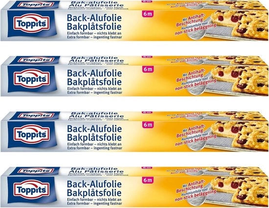 Foglio di alluminio per la conservazione alimentare 6 metri x 37cm 4-pack - conservazione alimentare, accessori per la cucina