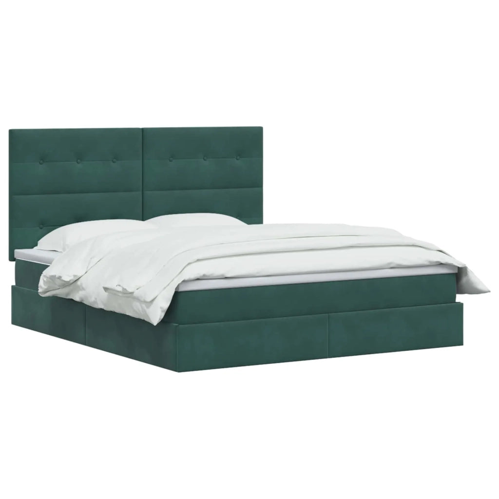 Letto con contenitore LED e materasso Verde Scuro 160 x 200 cm 3460143