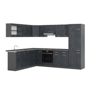 Cucina angolare completa R-Line Calce nera/Antracite 287 x 227 cm PL Antracite Vicco