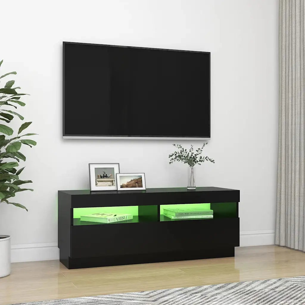 Mobile Porta TV con Luci LED Nero 100x35x40 cm