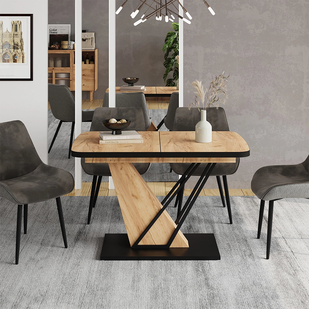 Vicco tavolo da pranzo allungabile Nero/quercia 120 x 80 cm estensibile