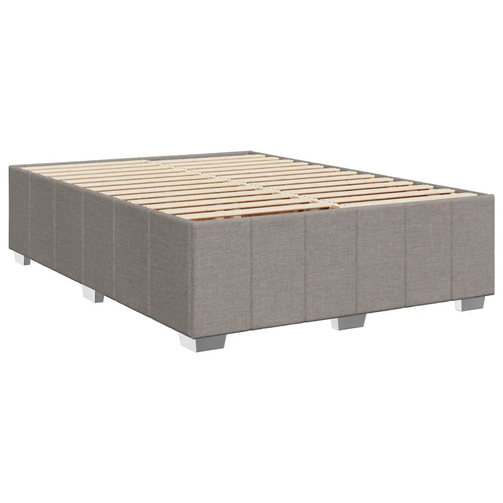 vidaXL Giroletto a Molle con Materasso Tortora 160x200 cm in Tessuto