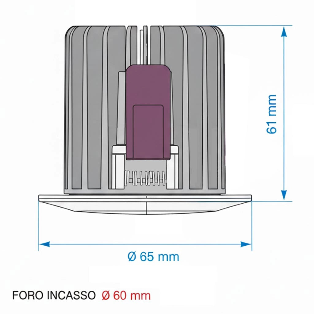 Faretto da incasso impermeabile IP65 tondo LED spot 10W RGB multicolore 24V luce colorata per esterni pensilina tettoia
