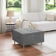 Pouf contenitore Grigio scuro 80 x 80 x 45 cm Velluto
