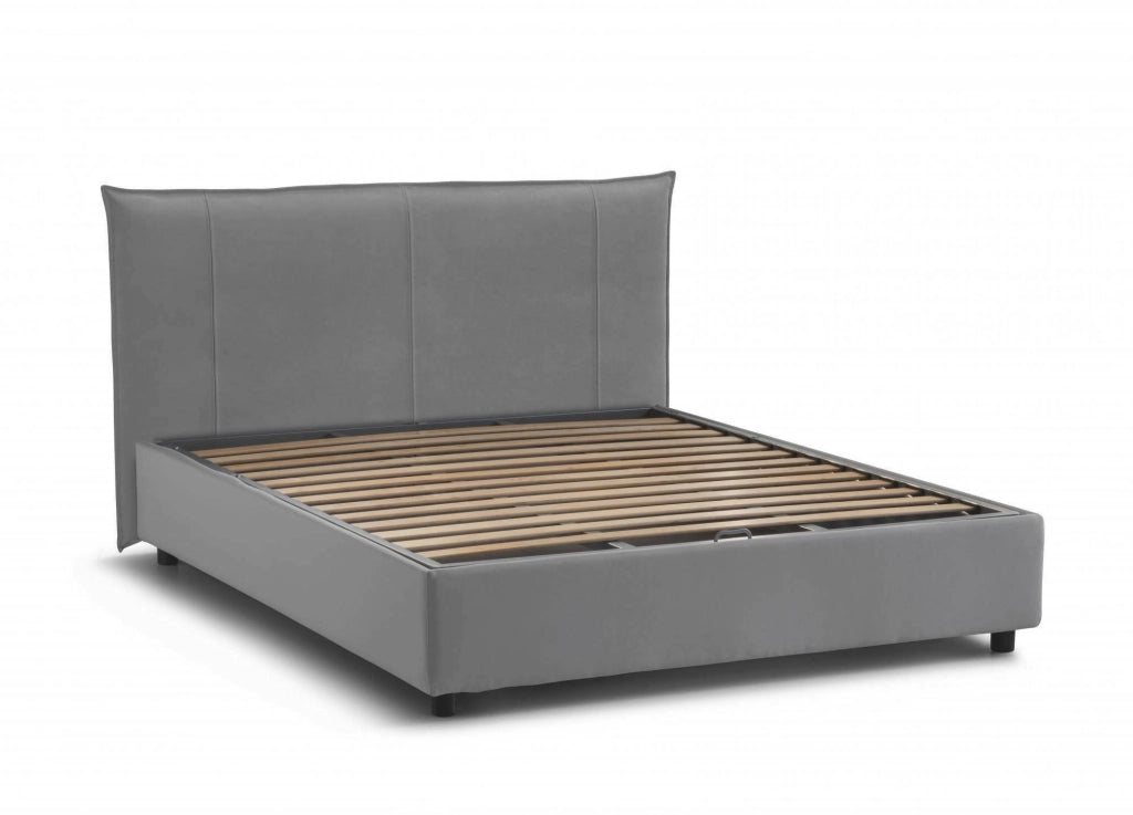 Letto Matrimoniale Geras, Letto Matrimoniale Materasso Incluso Made in Italy, Grigio