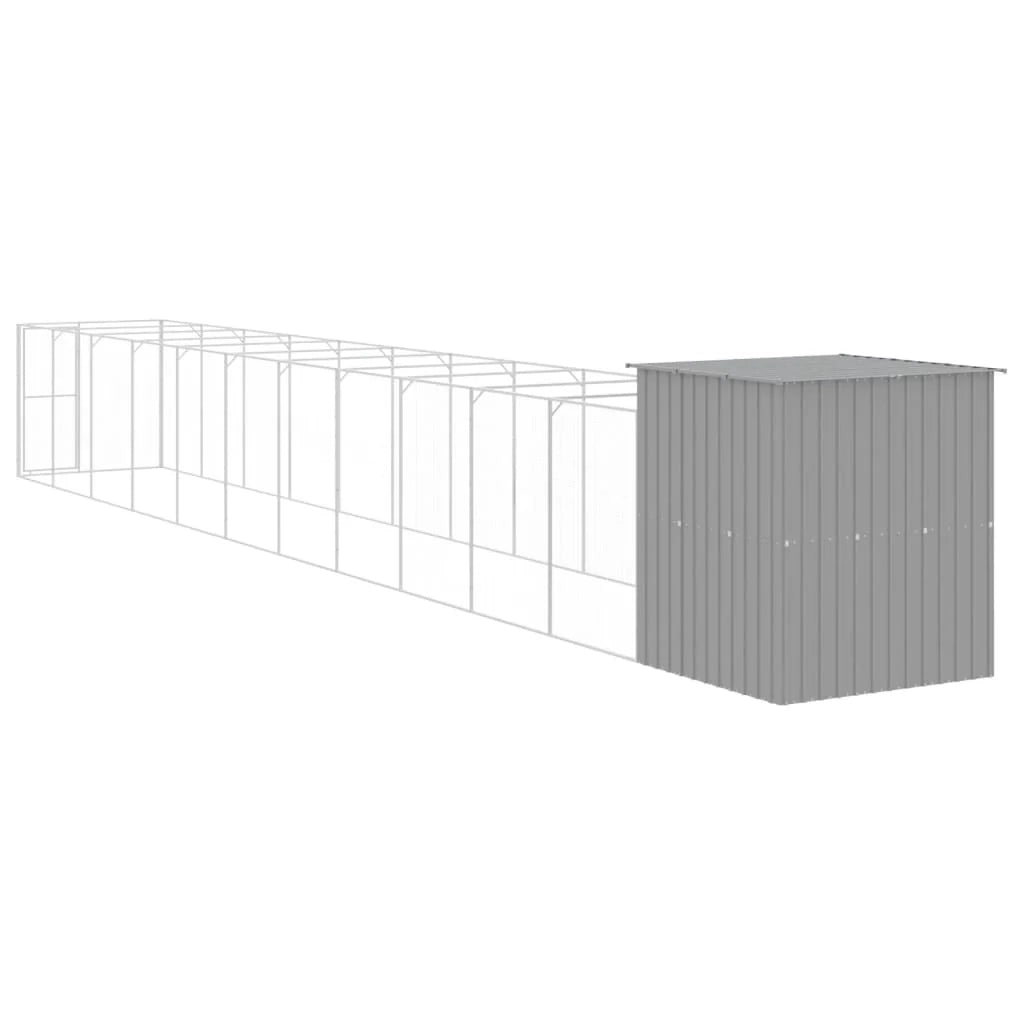 Cuccia per cani con recinto chiaro 165 x 1271 x 181 cm grigio 02_0043496