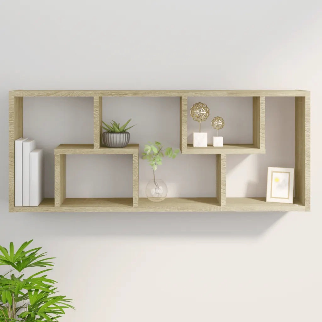 Scaffale a parete | Ripiano a parete | Mensola a parete Rovere Sonoma 36x16x90 cm Legno Multistrato
