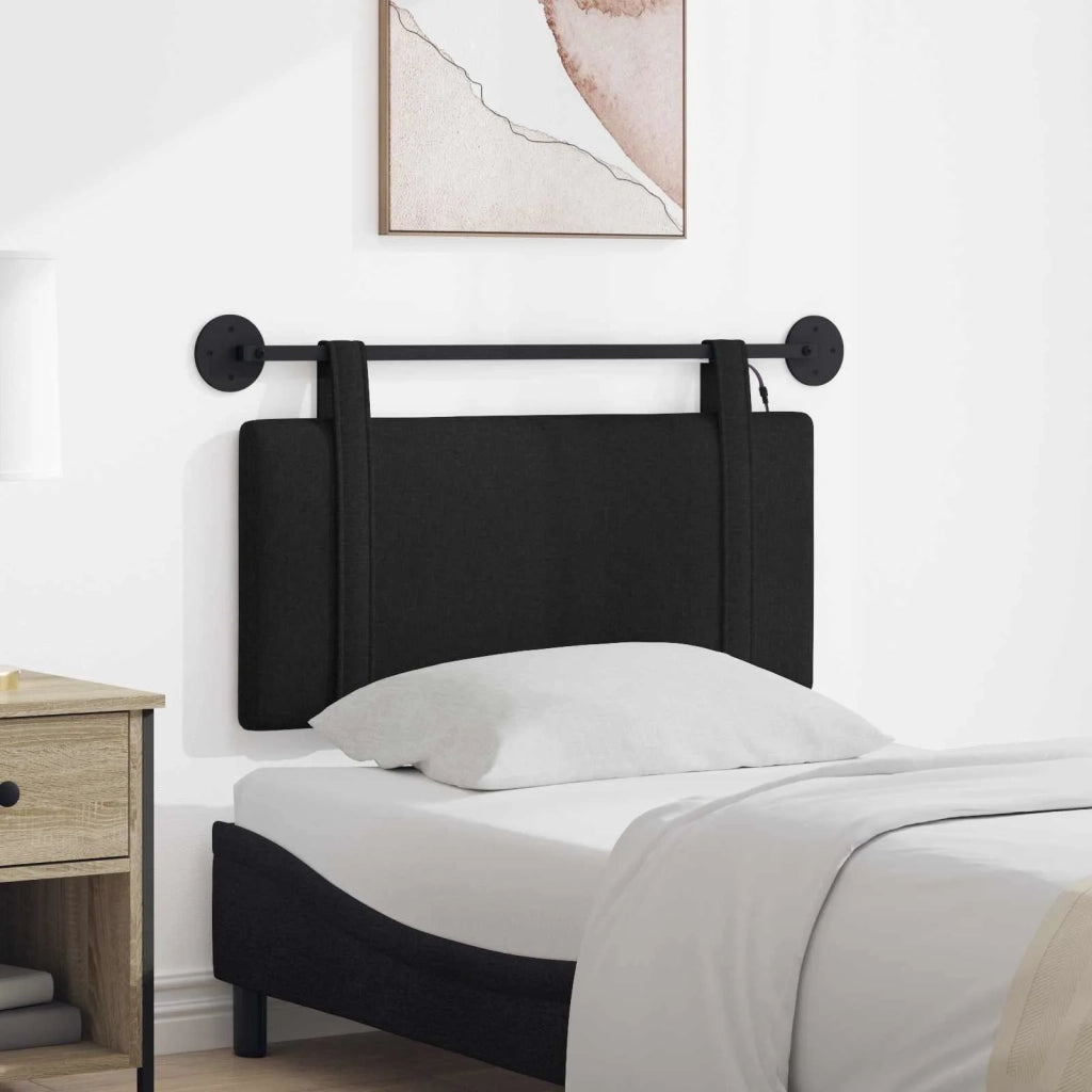 Testiera sospesa Con luce LED Nero Tessuto