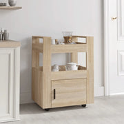 Carrello da Cucina-Scaffale per Cucina rovere sonoma 60x45x80 cm Legno Multistrato 498764