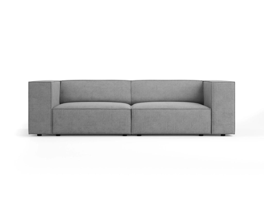 Cosmopolitan Design - Divano "Arendal" 3 posti in ciniglia con effetto a coste grigio scuro 