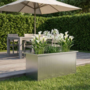 Fioriera da giardino con LED Argento 40 x 100 x 40 cm 8008178