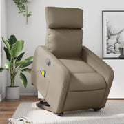 Poltrona Alzapersona Massaggio Elettrica Cappuccino Similpelle 3206776