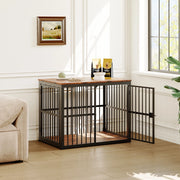 GABBIA CANE Arredo 84x56x66 cm 3 porte Nero/Marrone