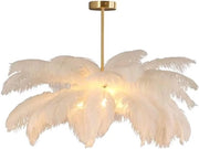 Lampada da Parete Bianca - Lampada da Soffitto Moderna con Piume di Pappagallo per Camera da Letto e Salotto