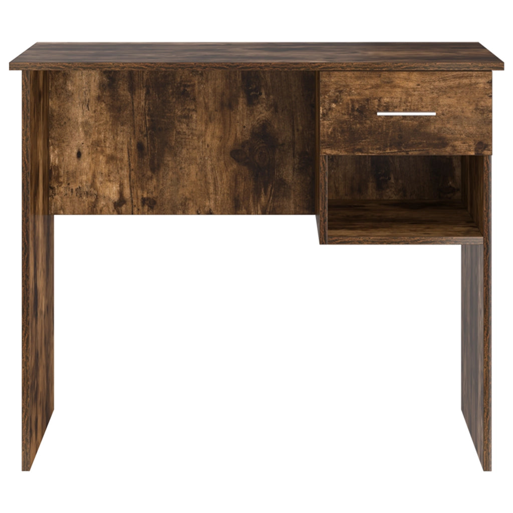 Scrivania con contenitore Rovere affumicato 90x49,5x75 cm Legno ingegnerizzato