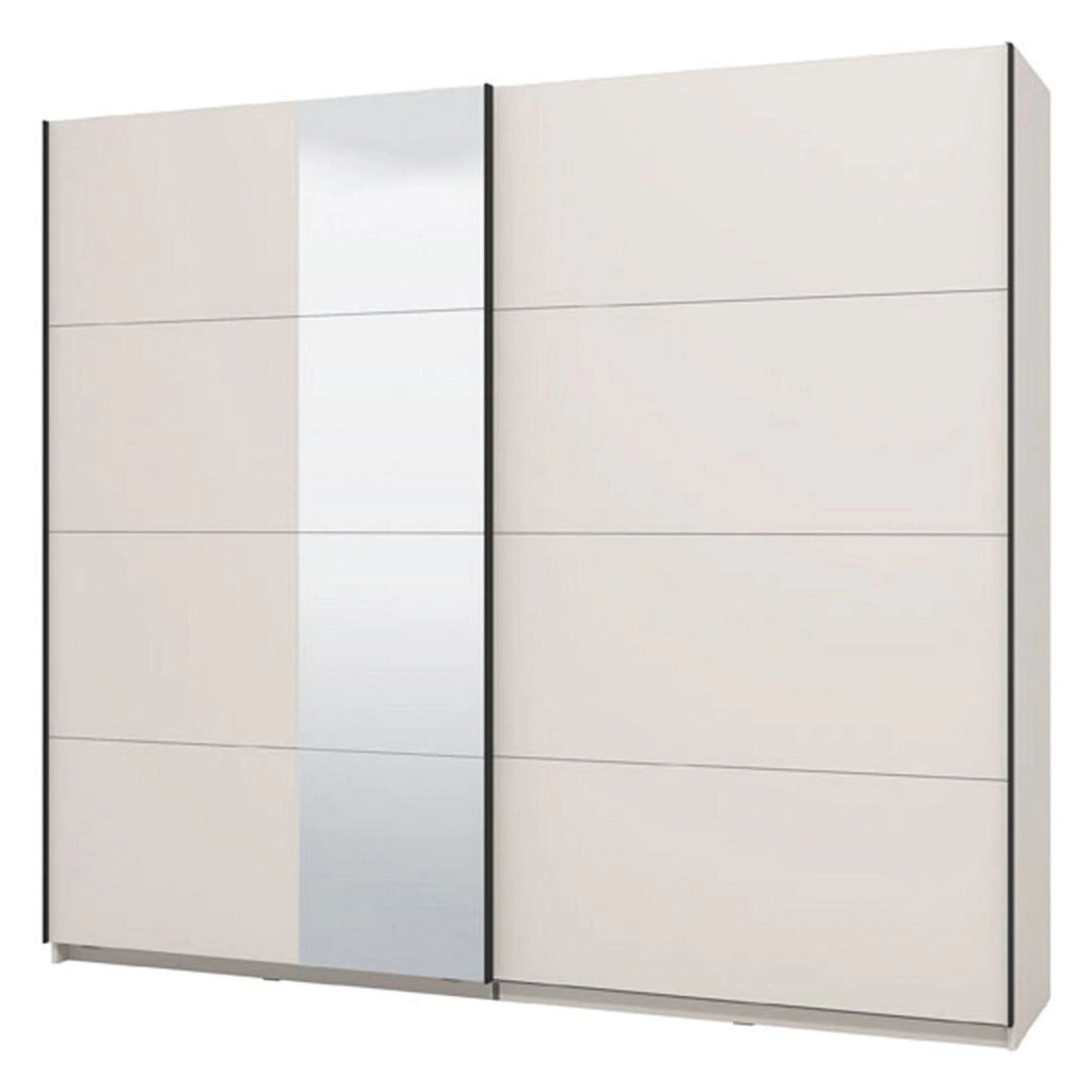 Armadio Camera da Letto Resiutta, Guardaroba Grande Appendiabiti, 245x217.5h cm Bianco Crema