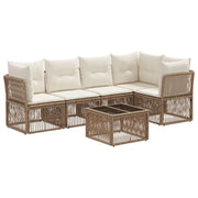 Set Divano da Giardino 6 pcs Beige polyrattan 3434220