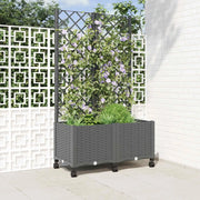 Vaso da giardino con grigliato e ruote Grigio Chiaro PP 3422972