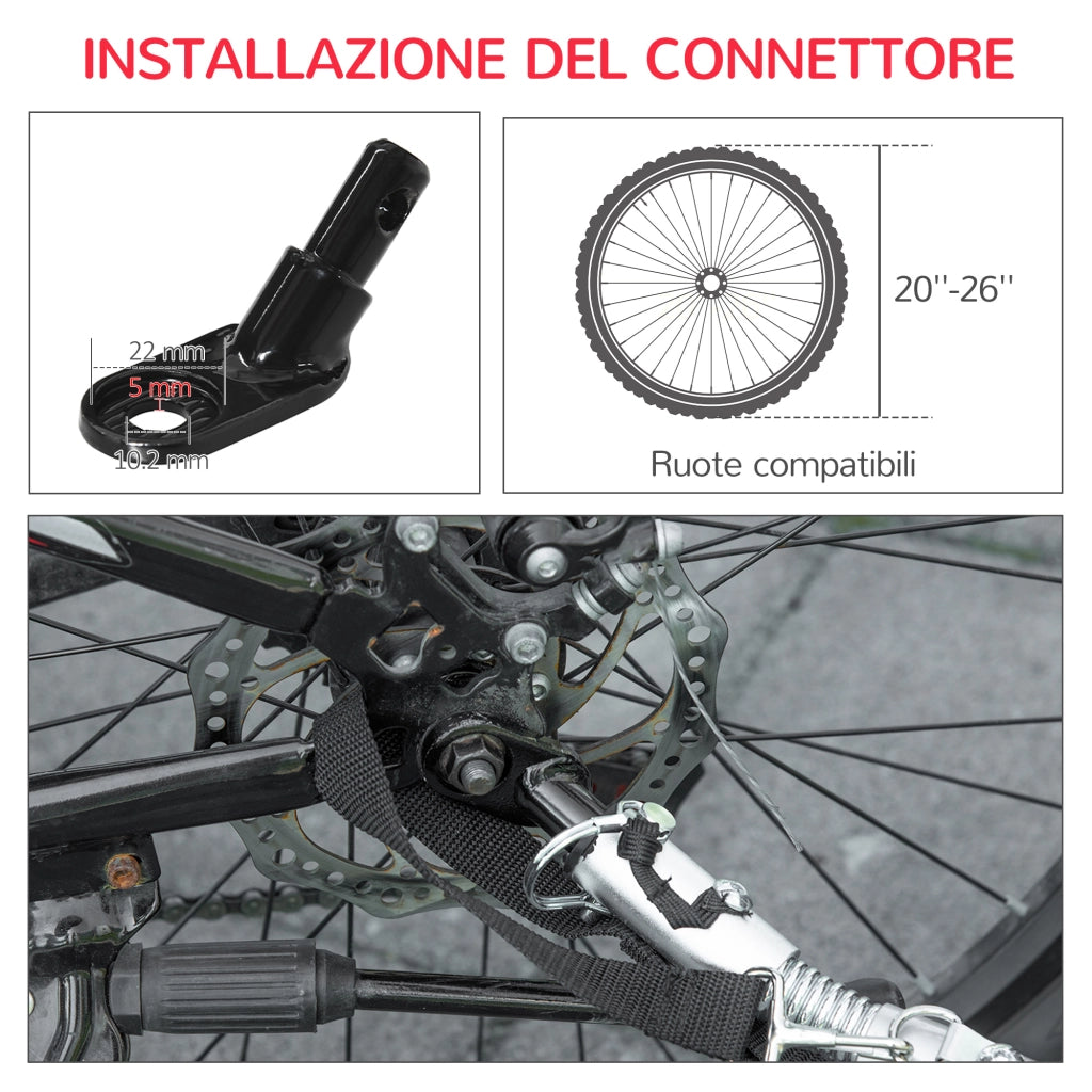 Easycomfort Rimorchio Cani con Ingresso a Cerniera, Ruote e Bandiera, in Acciaio e tessuto Oxford, Rosso Argento Nero