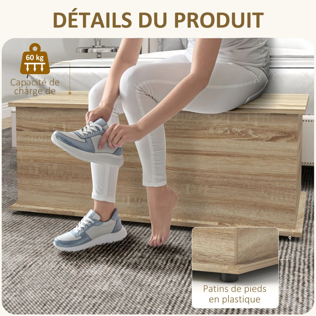 Cassettiera con coperchio ¨C zephmum ¨C 100x40x40 cm, naturale