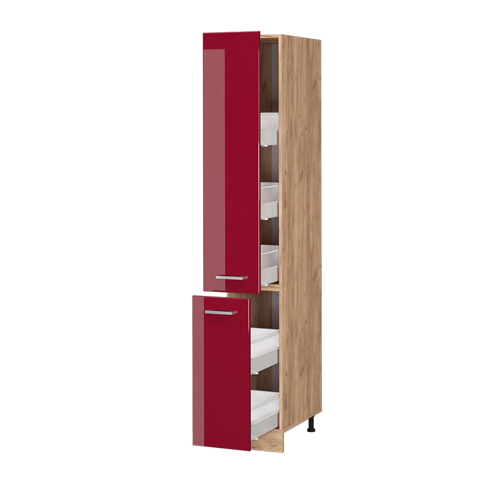 Armadio da farmacia R-Line Rosso lucido/Rovere dorato 30 cm Vicco