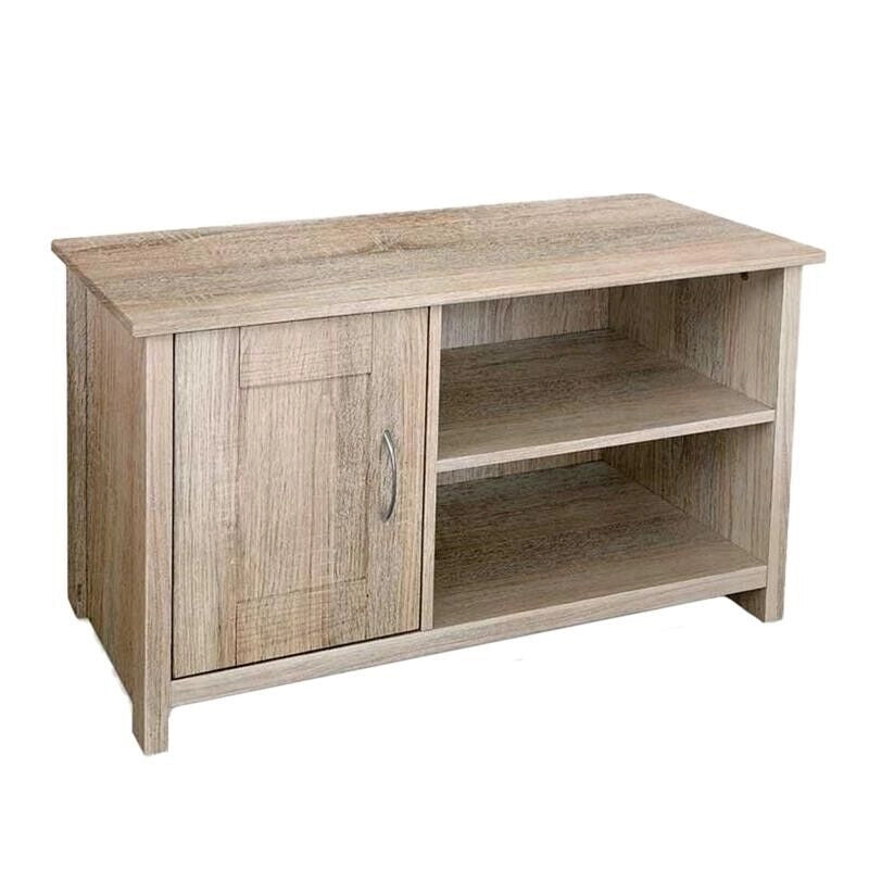 MOBILE BASSO DA ARREDO CON ANTA E 2 VANI APERTI 90X39X50CM COLORE ROVERE