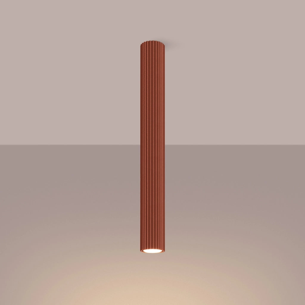 Spot soffitto Pure Lume GRAVIO rosso ocra tubo 60cm GU10