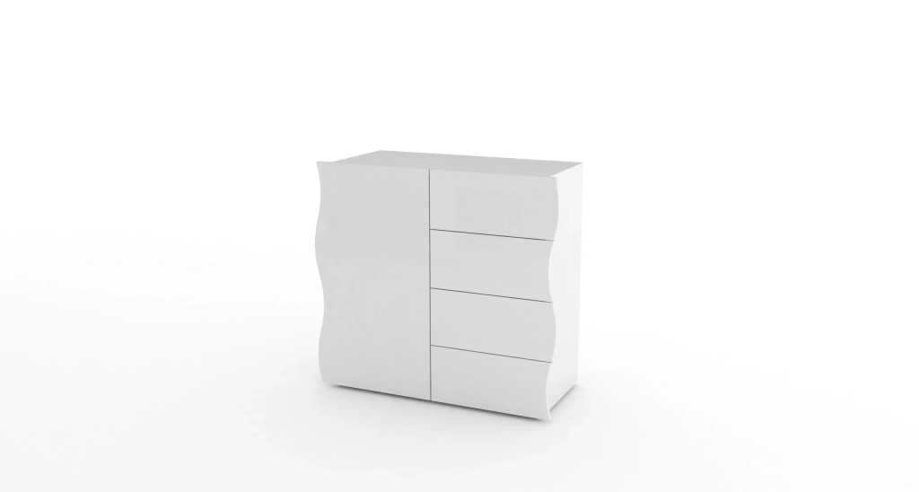 Mobile ONDA L 90 x H 81 x P 40 cm bianco lucido