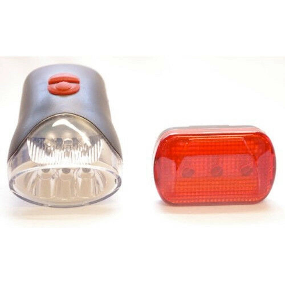 Trade Shop - Set 2 Pezzi Luci Per Bici Bicicletta A Led Anteriori E Posteriori Accessori -