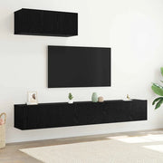 Set mobile TV 3 pz-Set di 3 Credenza per TV Rovere Nero Legno multistrato 980454
