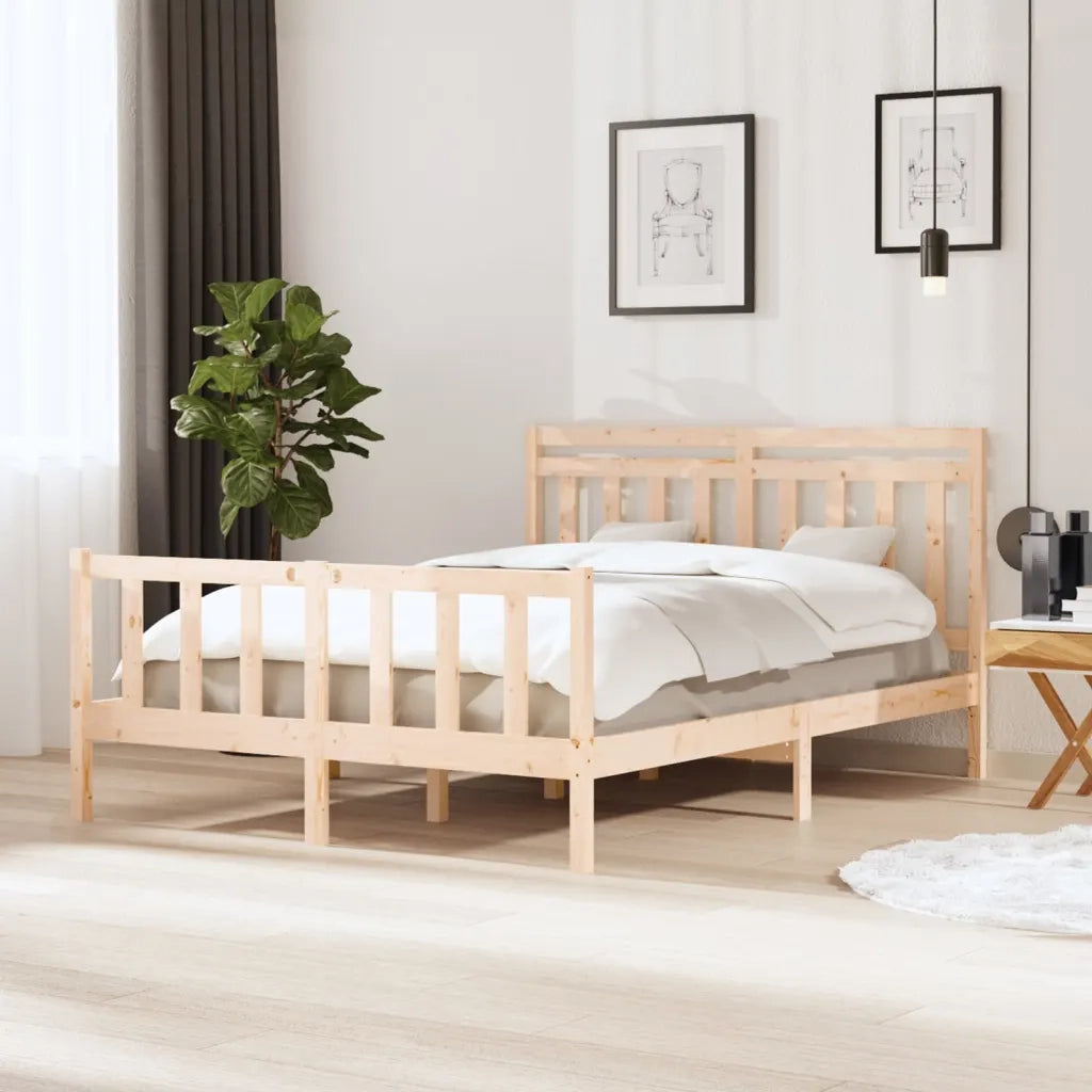 Giroletto-Struttura Letto 150x200 cm King in Legno Massello 448309