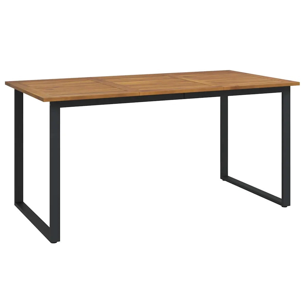 Set da Pranzo per Giardino 5 pcs Beige Legno di Acacia Massello