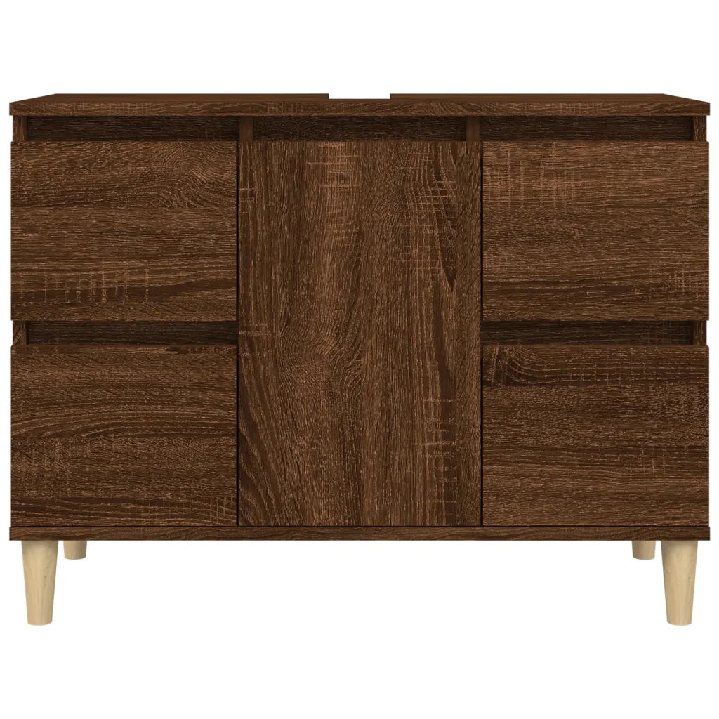 Mobile Lavabo Rovere Marrone 80x33x60 cm in Legno Multistrato 821275