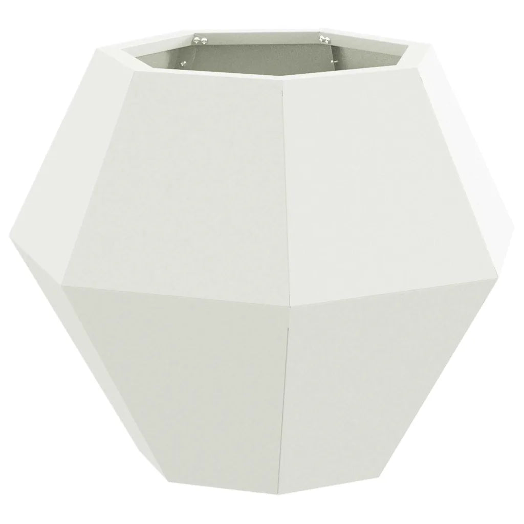 Fioriera 2 pcs Bianco 50 x 50 x 40 cm Acciaio