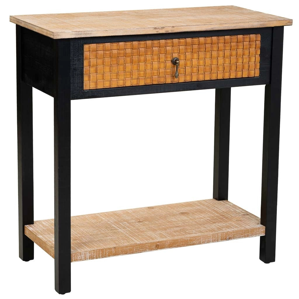 Mobile da ingresso in legno con 1 cassetto e 1 ripiano 80x38x82