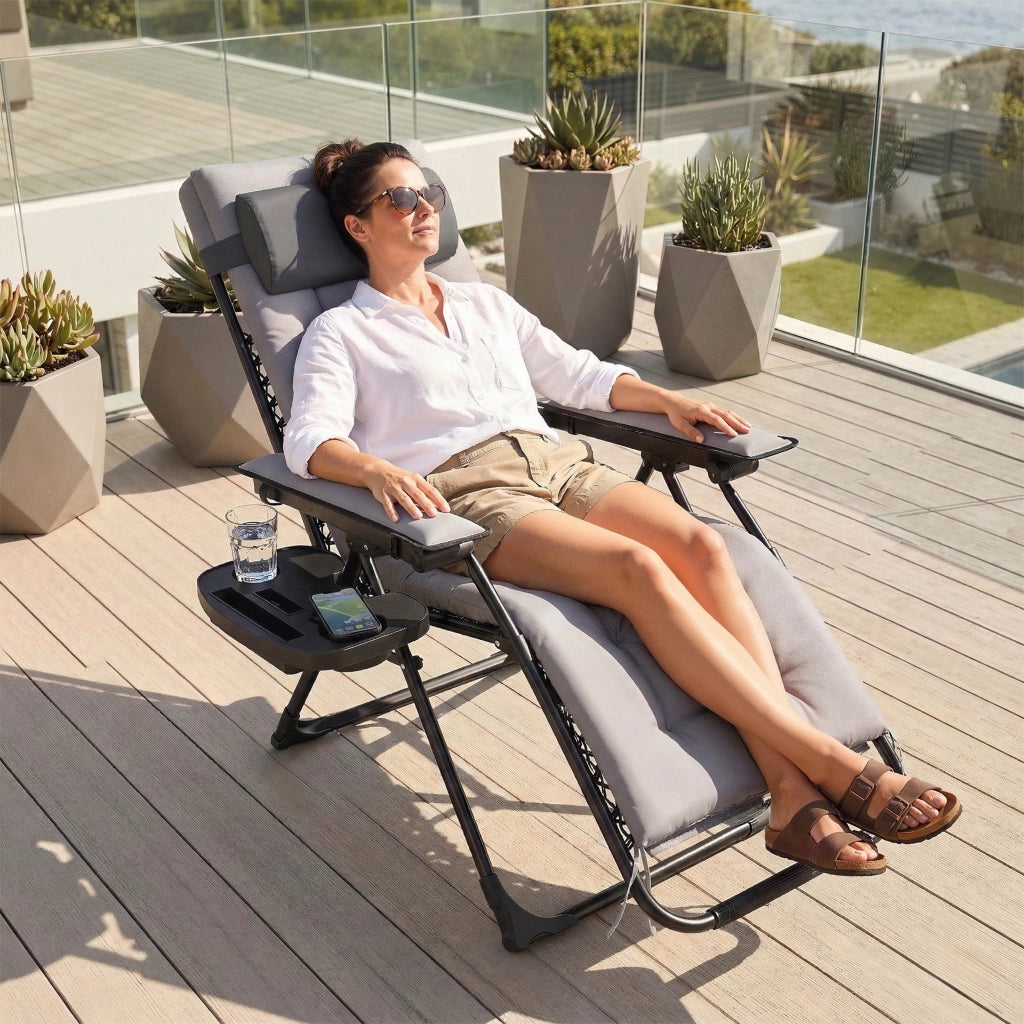 Poltrona Relax Massaggiante Elettrica ¨C Zephmum ¨C Grigio 65x93x108cm