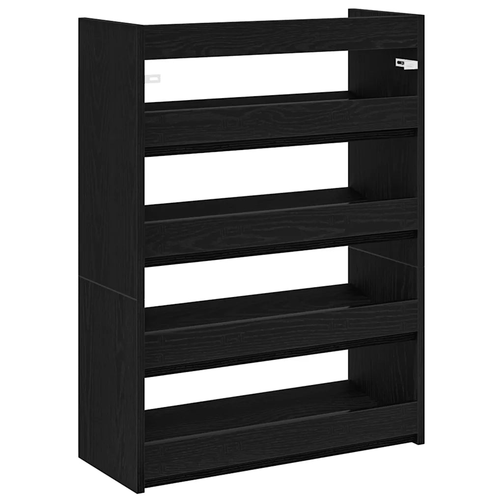 Scarpiera | Mobile per scarpe Nera 60x25x81 cm in Legno Multistrato