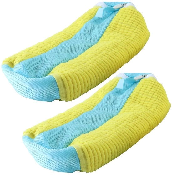 2 sacchi per lavatrice e asciugatrice per scarpe, fibre morbide, pulizia 360°, sacchetto per lavaggio riutilizzabile per scarpe da tennis e da ginnastica (giallo)