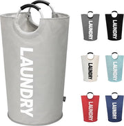 Set di asciugamani grandi pieghevoli 95L (7 colori), sacchi di lavaggio pieghevoli, contenitore per abbigliamento (grigio, L)