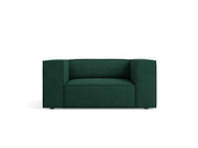 Cosmopolitan Design - Poltrona "Arendal" in ciniglia con effetto a coste verde bottiglia 