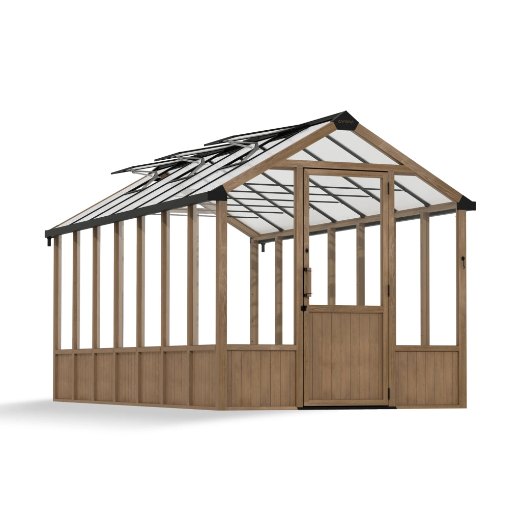 Doppio Strato Serra Da Giardino in Policarbonato  500.5X237.5X261 cm - Legno di cedro