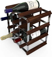 Kit di Scaffale per Vino Tradizionale a 12 Bottiglie in Pino Scuro (FSC) - RTA, Soluzione di Ricerca per la Conservazione del Vino