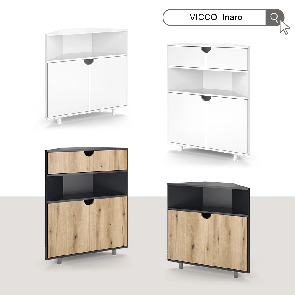 Vicco Credenza Bianco 79 x 96 cm con 4 scomparti